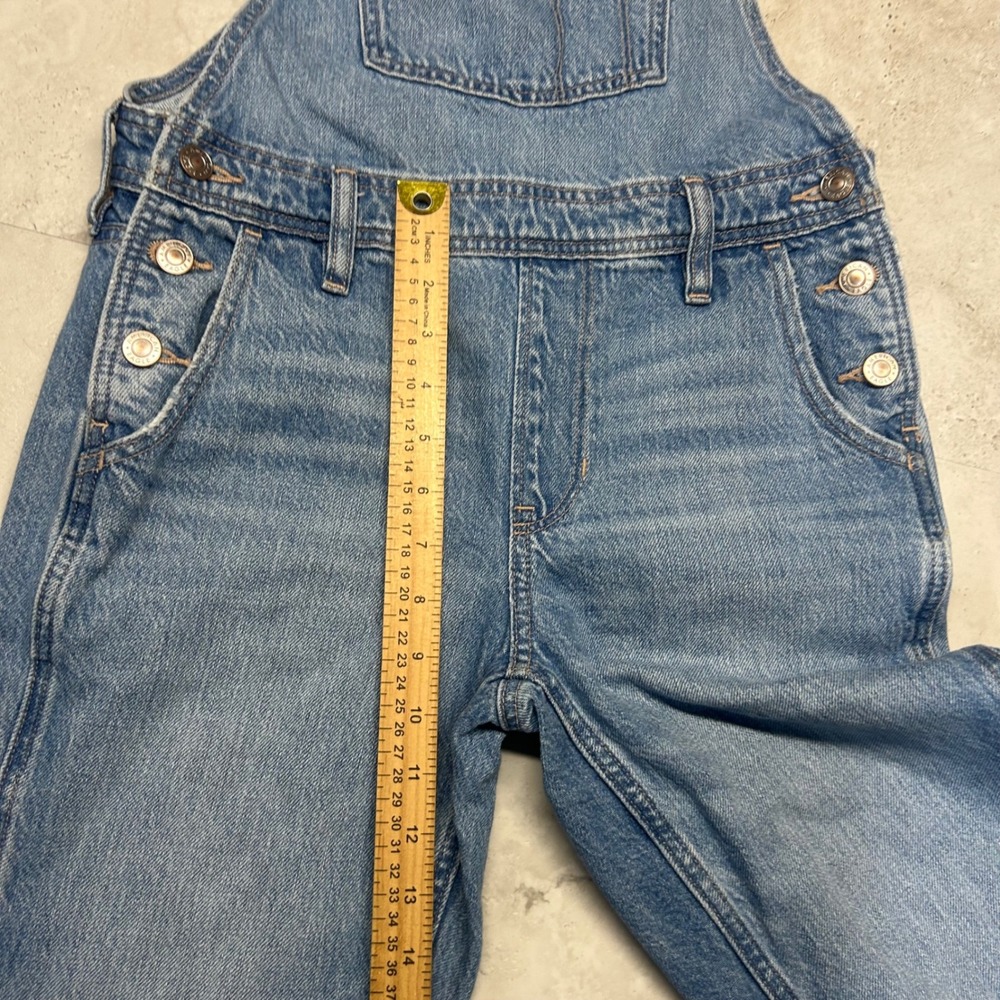 American Eagle Classic Overall Light Wash Denim Women XS Blue Cotton Blend - Picture 7 of 12